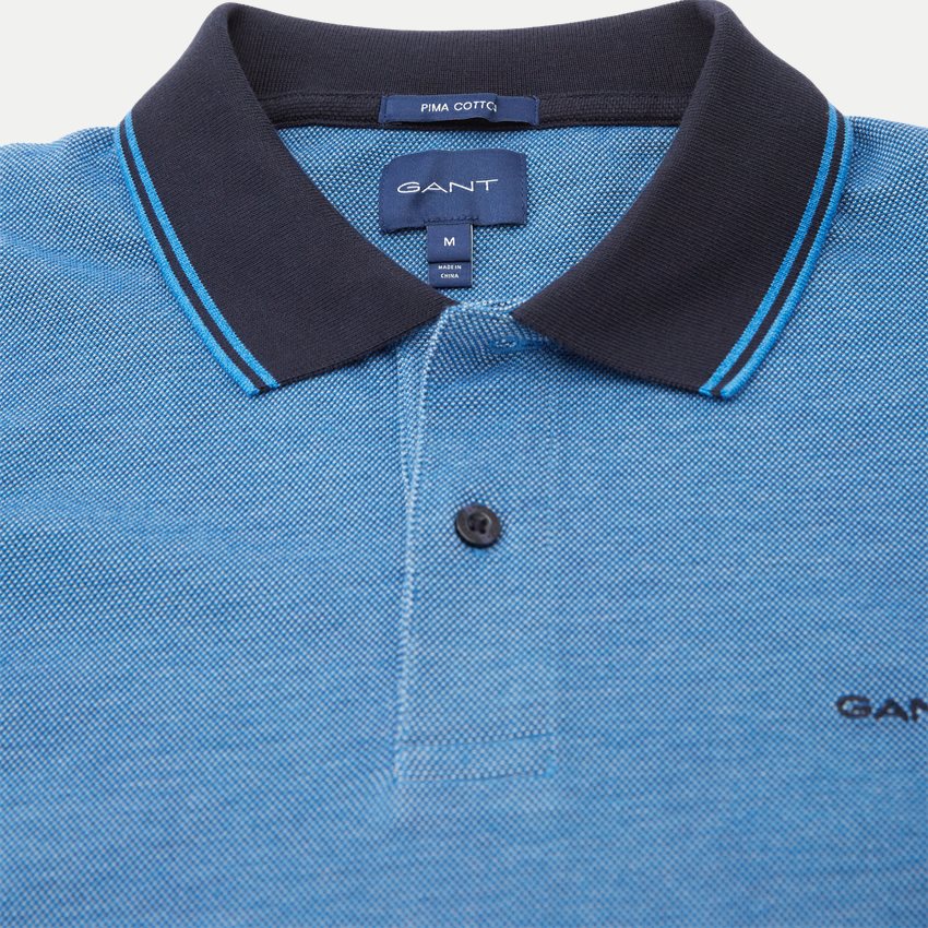 Gant T-shirts 4-COL OXFORD SS PIQUE 2057029. DAY BLUE